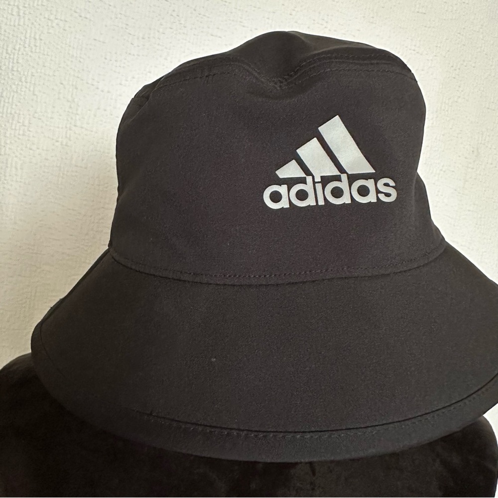 Adidas OSFM /Velcro Adjustable Golf Black and Silver Logo Bucket Hat